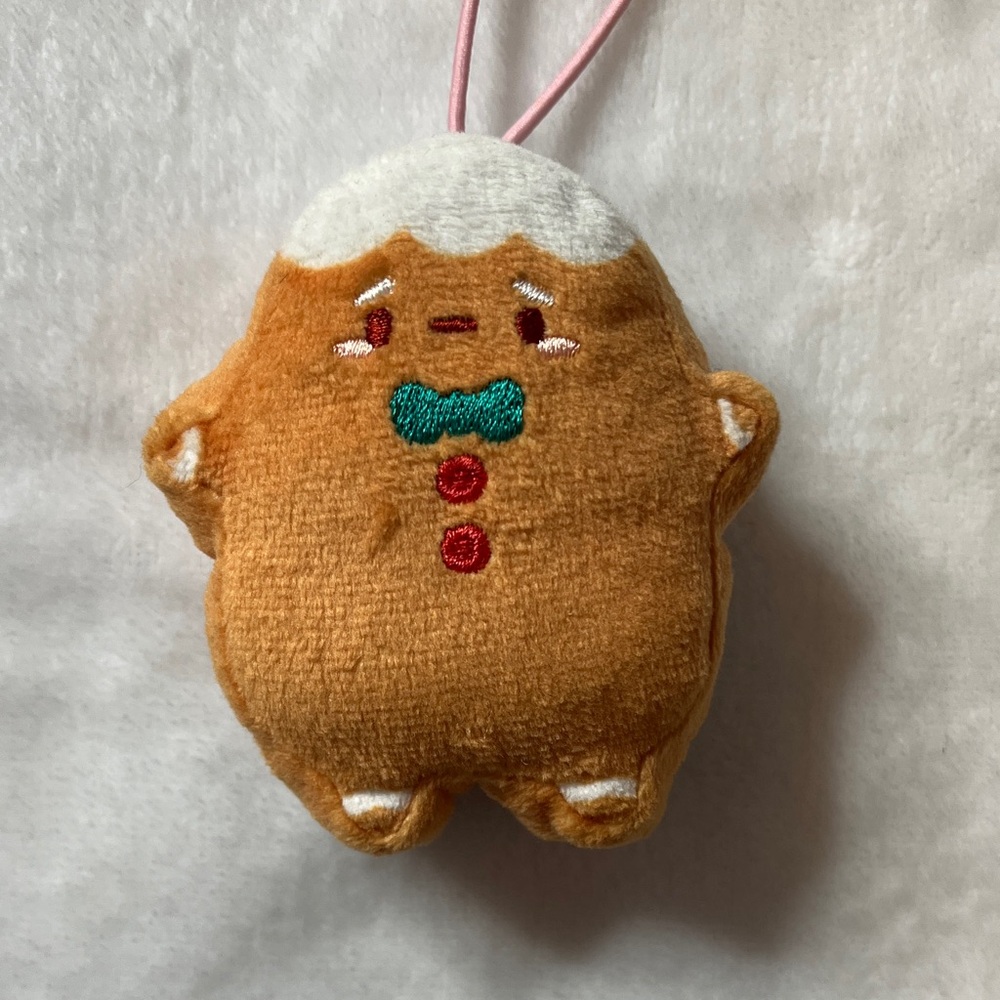 Smoko Cute Gingerbread man small plush Ornament keychain